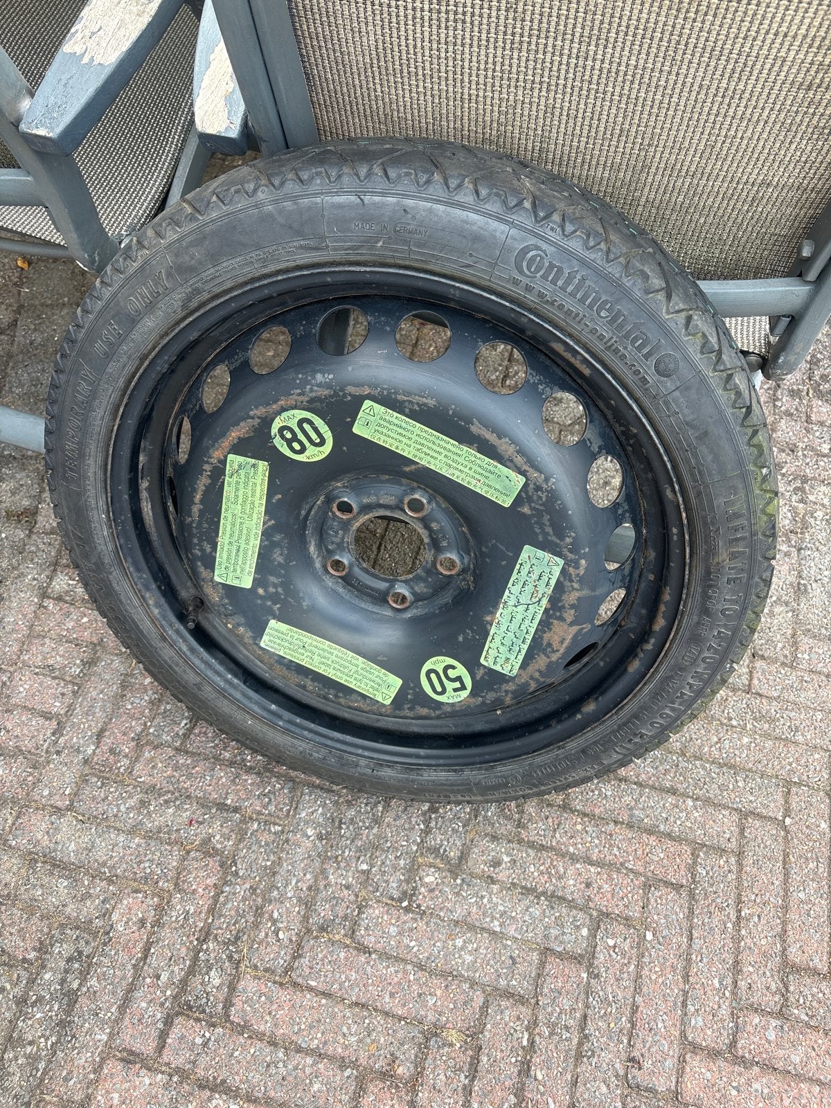 Continental thuiskomer, reservewiel, 15 inch Volkswagen, Ophalen, Gebruikt, 15 inch, Banden en Velgen