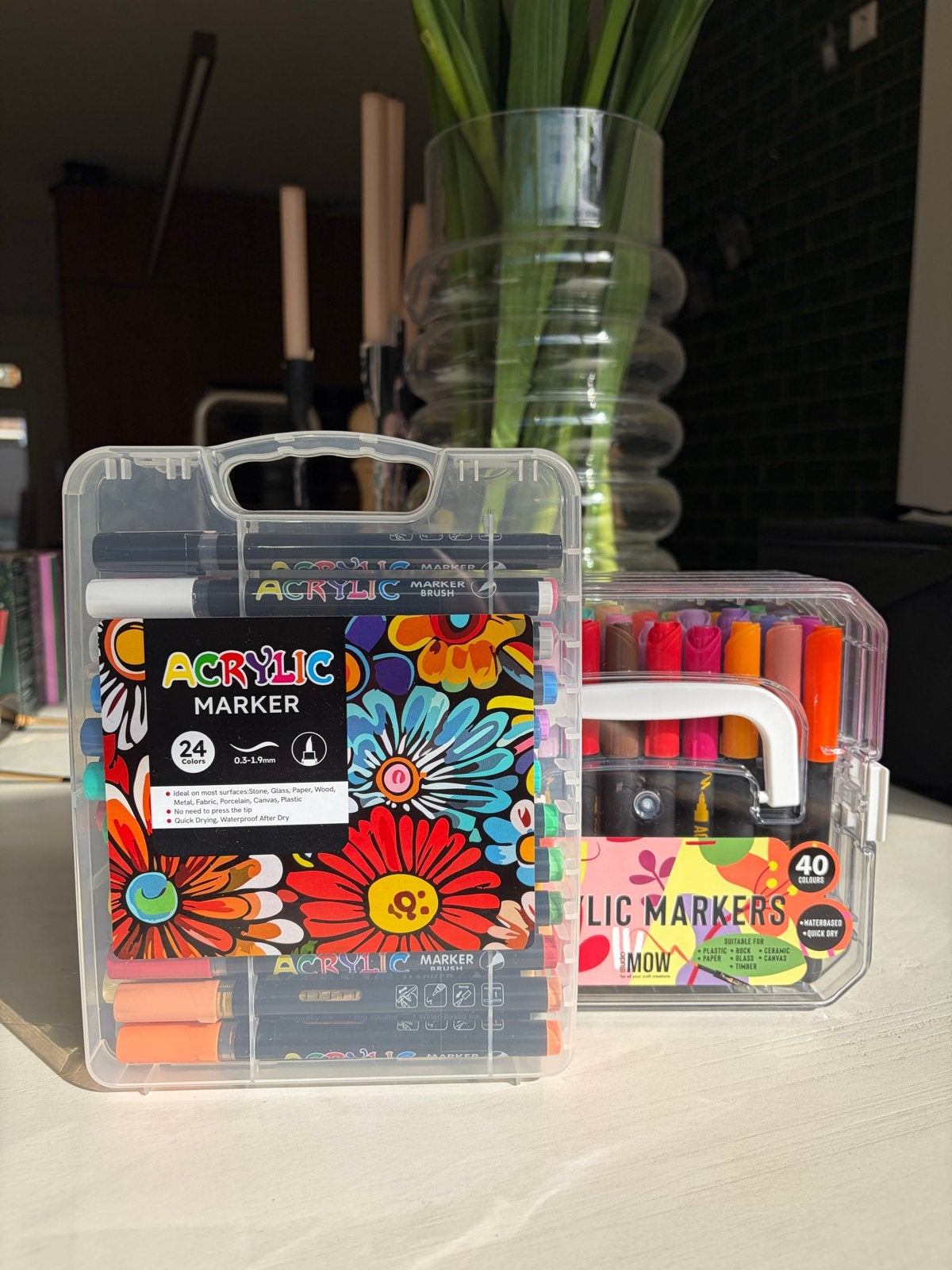 Acryl Markers Set - 24 en 40 kleuren, Ophalen of Verzenden, Zo goed als nieuw, Overige typen