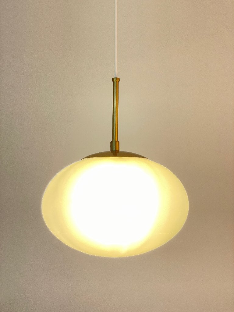 Deens design LAMP melkglas frosted glas retro vintage, Gebruikt, -, -, Glas