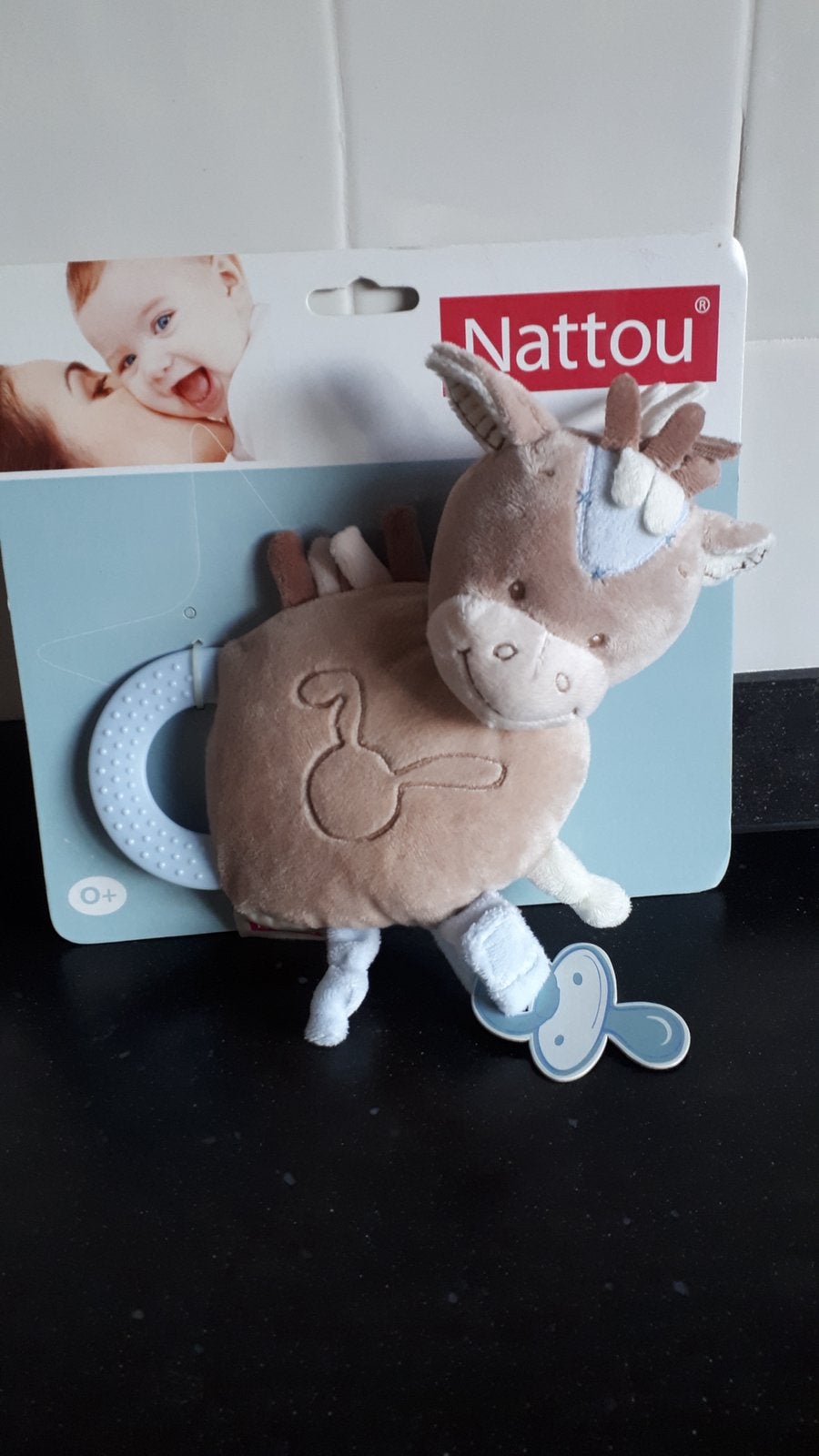 Nattou paardje met bijtring en speenhouder / NIEUW, Kinderen en Baby's, Ophalen of Verzenden, Nieuw, Overige typen