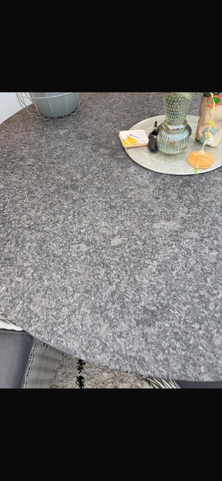 Luxe tuinset met 4 wicker stoelen en granieten tafel, Tuin en Terras, 4 zitplaatsen, Eettafel, Ophalen of Verzenden, Zo goed als nieuw
