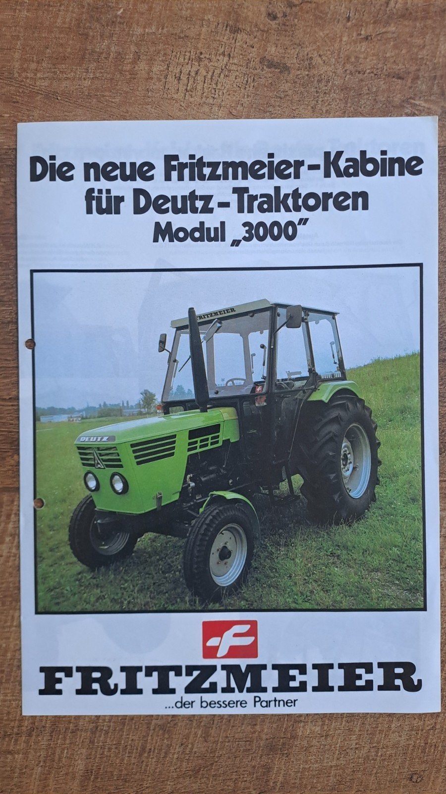 folder FRITZMEIER kabinet model 3000 voor DEUTZ traktoren, Ophalen of Verzenden, Zo goed als nieuw, Folder