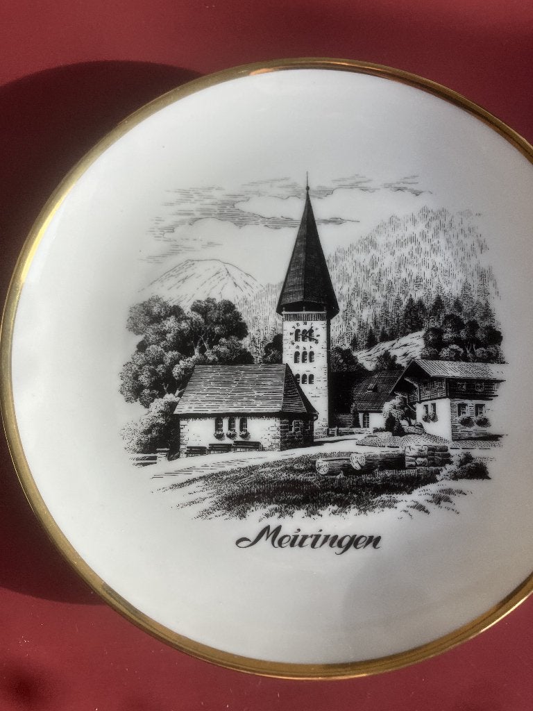 Vintage wandbord uit Zwitserland, Alpengemeente Meiringen., Ophalen of Verzenden