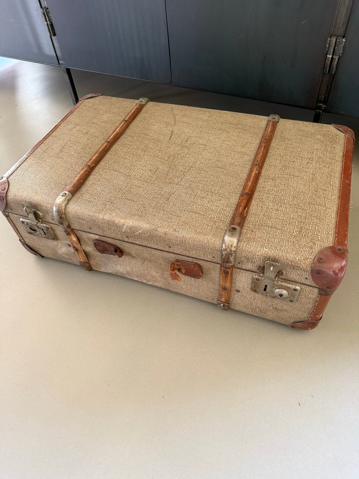 Vintage koffer - Handvat ontbreekt, Overige materialen, Gebruikt, 50 tot 60 cm, Slot