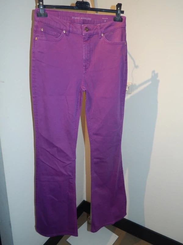 Studio Anneloes flared fit broek pracht paars tint stretch S, Studio Anneloes, Verzenden, Paars, Nieuw