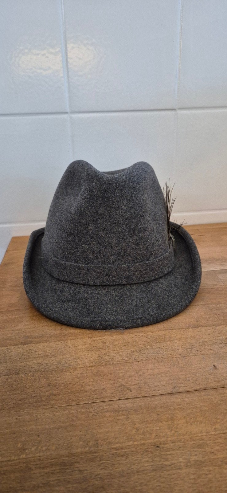 Bradford Hatters Hoed - Grijs met Veer, Hoed, Bradford Hatters, Zo goed als nieuw, One size fits all