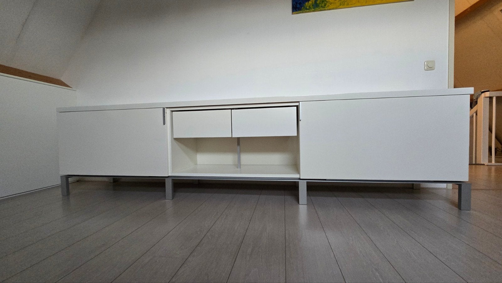 Meijs Design Hoogglans Off White Dressoir - 4m breed, Ophalen, Overige materialen, Modern design, Gebruikt