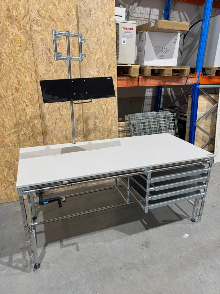 3x Flowstore in hoogte verstelbare werktafel 80 x 180, Doe-het-zelf en Verbouw, Werkbanken, Ophalen, Zo goed als nieuw, 170 cm of meer