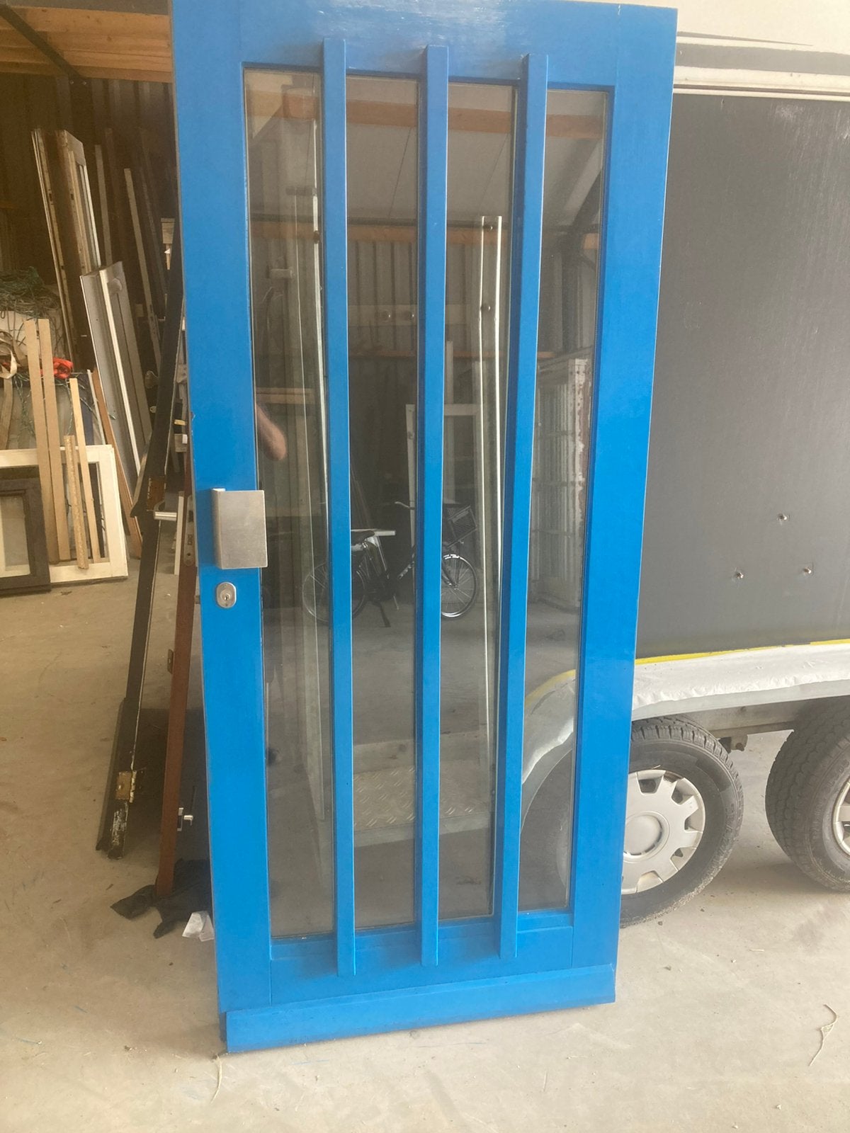 Hardhouten buitendeur 93*2115, Ophalen, 1 tot 2 meter, Minder dan 3 meter, Zo goed als nieuw