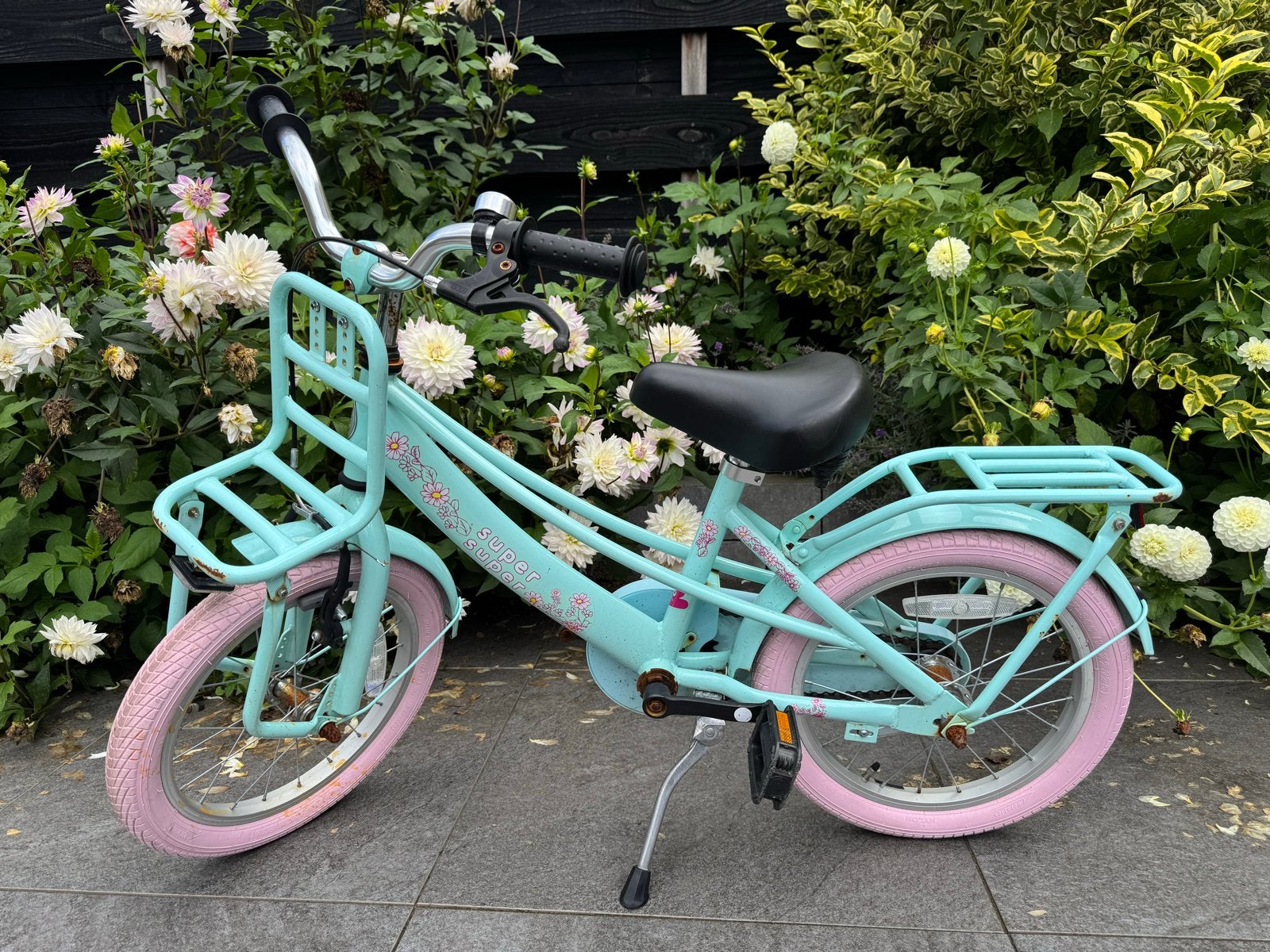 Leuke kinderfiets Super Supergirl 16 inch, Fietsen en Brommers, Ophalen, Gebruikt, Velgrem, 16 tot 20 inch