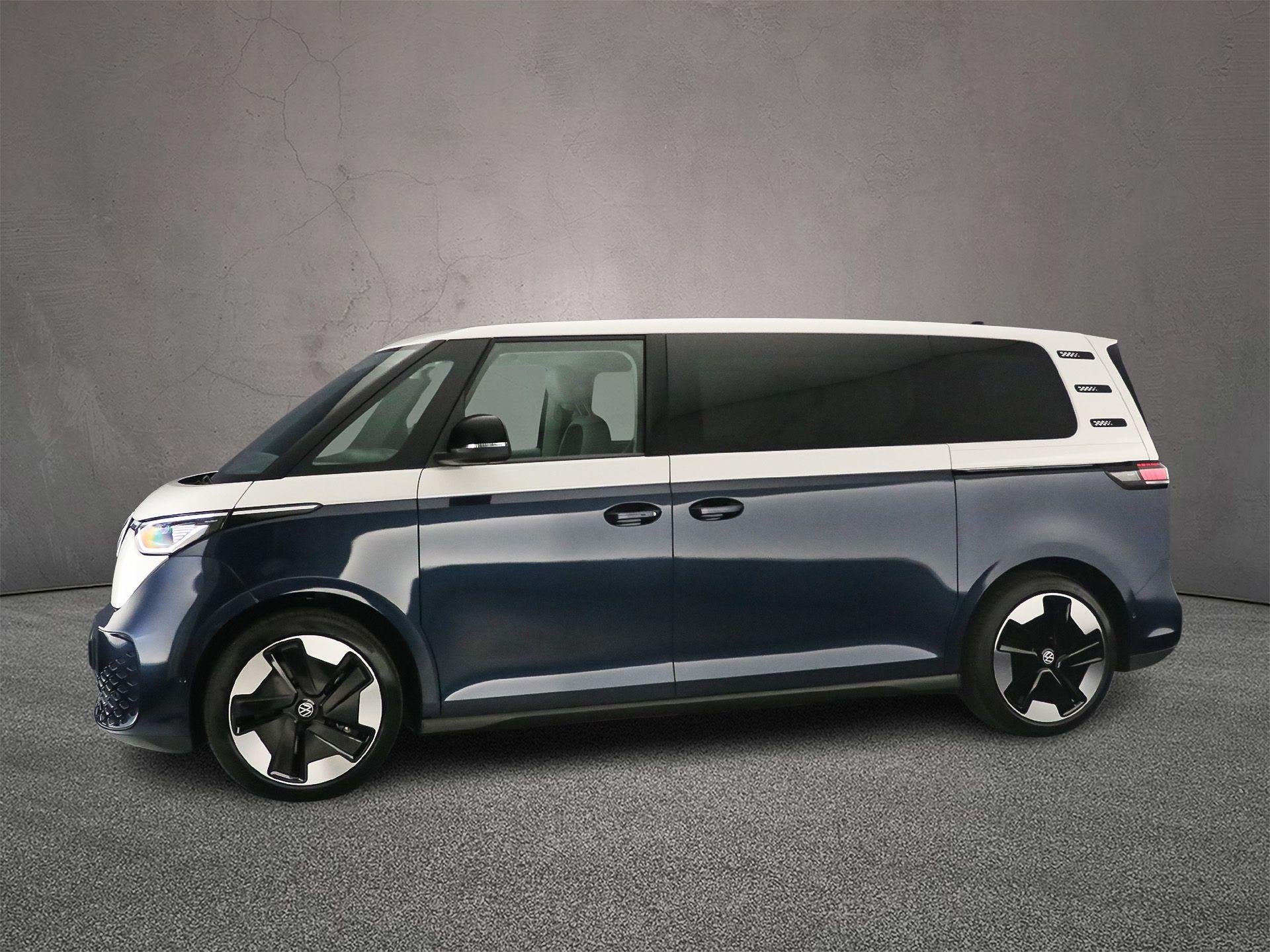 Volkswagen ID. Buzz Pro Bulli 286PK 86 kWh LWB 7p. | 2027 mo, Auto's, Achterwielaandrijving, Blauw, Nieuw, 483 km