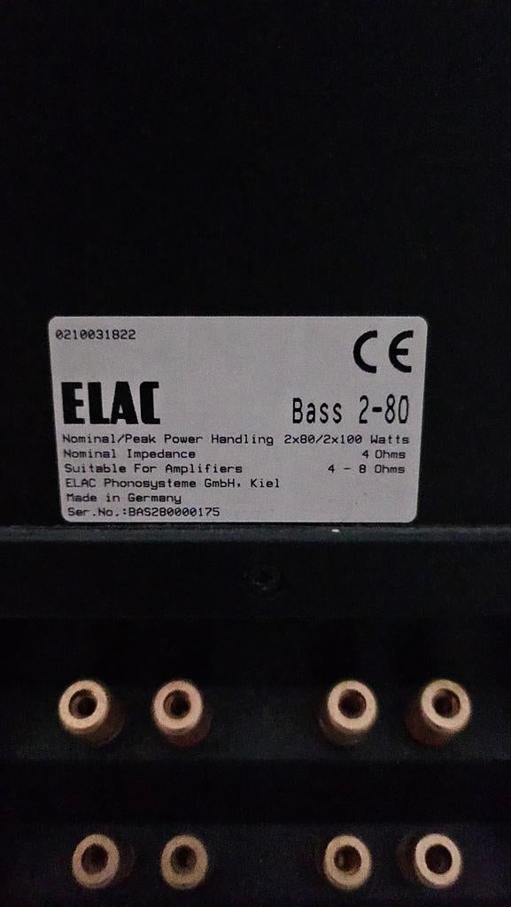 Elac Subwoofer Bass 2-80..Moet weg...!, Subwoofer, Zo goed als nieuw, 120 watt of meer, Ophalen