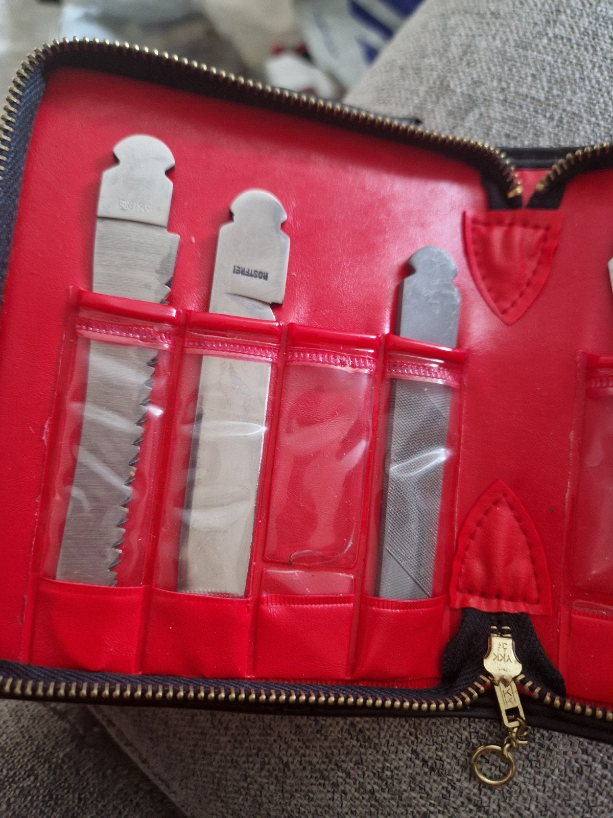 Vintage gereedschapsset in etui, Ophalen of Verzenden