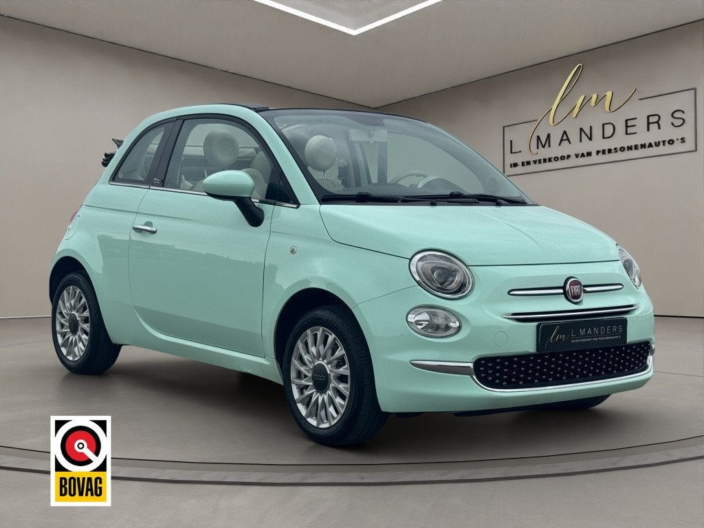 Fiat 500C 1.2 Lounge 2019 MINT GROEN | Cabrio | Display | PD, Auto's, Keurmerk '100% Onderhouden', 12 maanden, Stof, Gebruikt