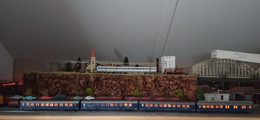 Marklin complete wagonset 3x 4049 & 1x 4048 met verlichting, Wisselstroom, Wagon, Ophalen of Verzenden, Märklin