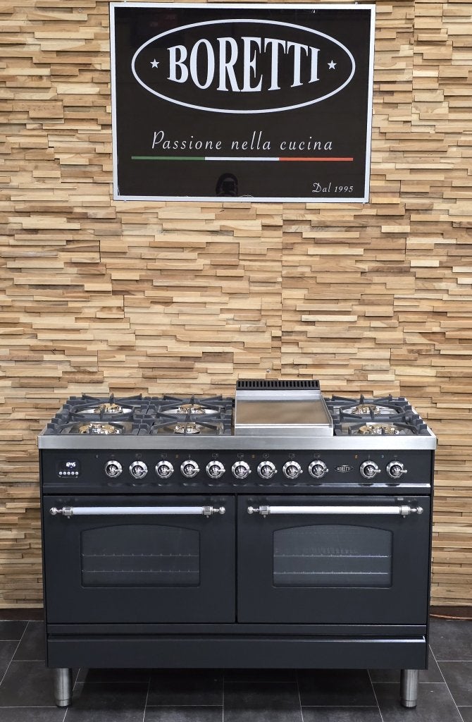 🔥Luxe Fornuis Boretti 120cm antraciet rvs 2 300° ovens, Niet ingevuld, Niet ingevuld, Ophalen of Verzenden, Zo goed als nieuw
