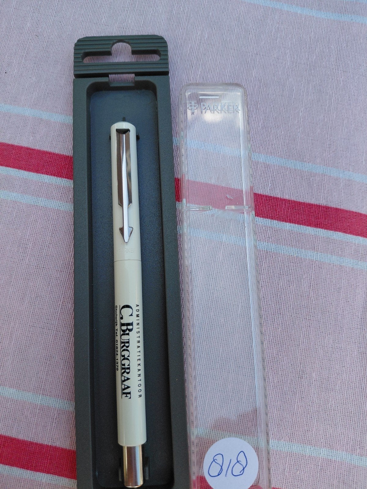 Vintage Parkerpen met Reclameopdruk - Zo goed als nieuw, Parker, Overige typen, Ophalen of Verzenden, Met reclame