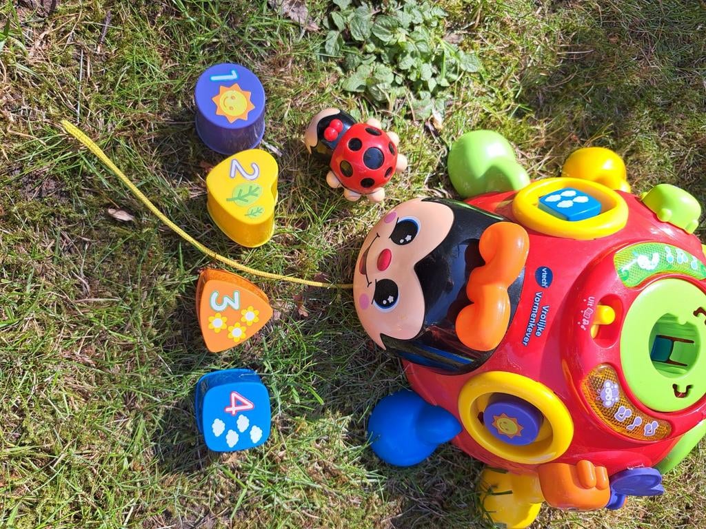 VTech lieveheersbeestje met vormenstoof en geluid, Ophalen, Zo goed als nieuw, Overige typen, Met wieltjes