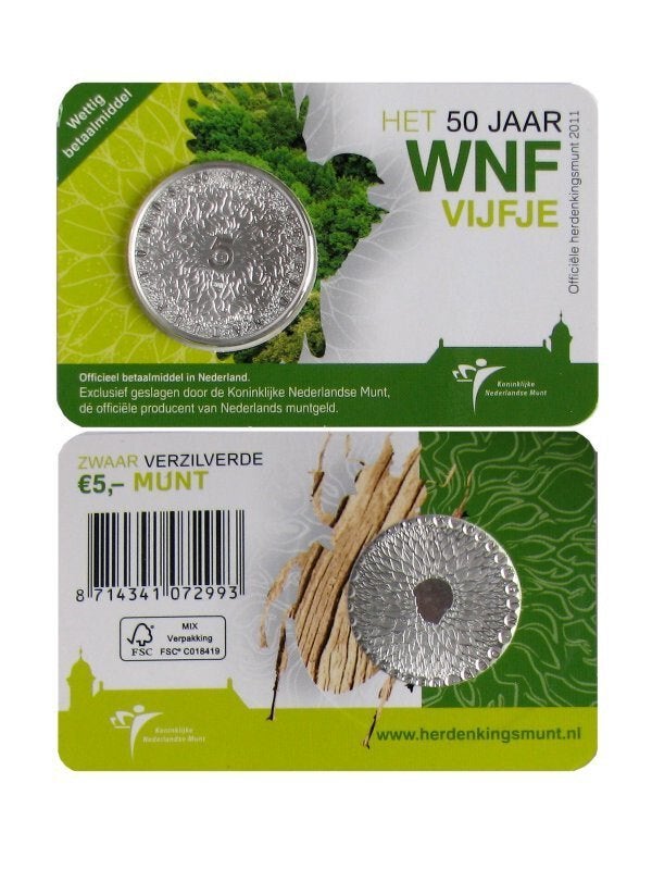 Nederland 5 euro Coincard 2011, WNF. 2016, J Bosch vijfje, Postzegels en Munten, Ophalen of Verzenden, Koningin Beatrix, Euro's