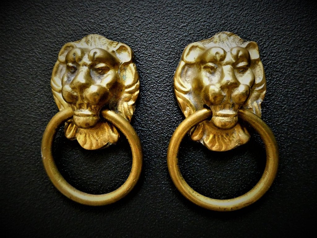 Handgreepjes / deurgreepjes / ladegreep ringgreep leeuwenkop, Ophalen of Verzenden