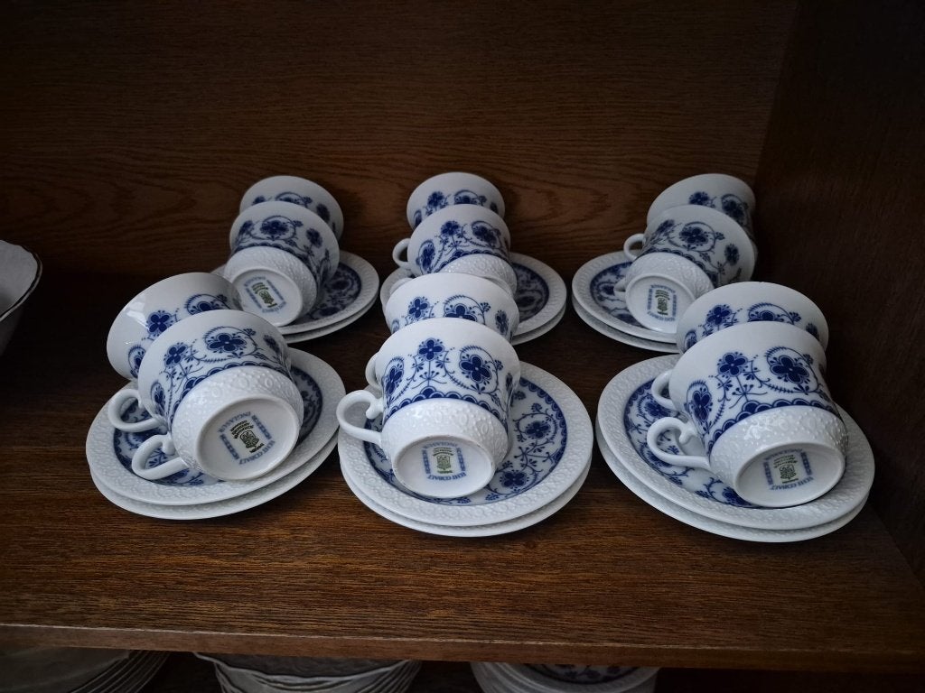 12-persoons Schumann Arzberg Servies – Echt Cobalt, Ophalen, Zo goed als nieuw, Bord(en), Overige stijlen