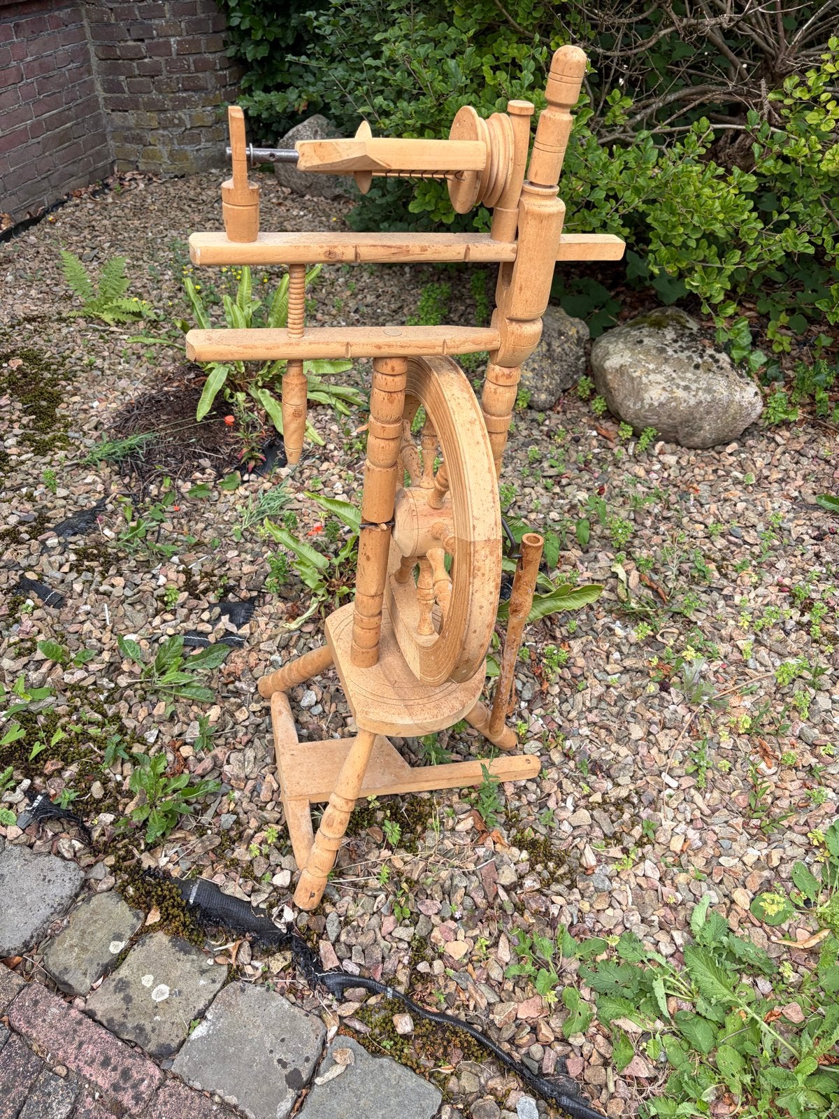 Houten spinnenwiel - opknapper, Hobby en Vrije tijd, Spinnewielen en Spinnen, Ophalen, O, O, O
