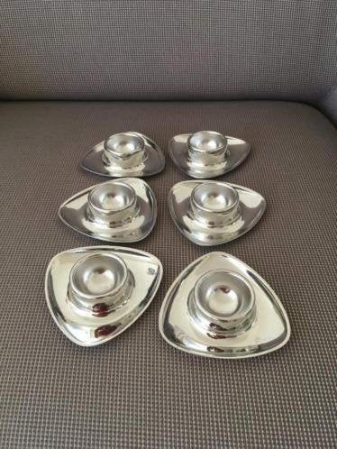 Vintage Eierdopjes Alessi design van rvs, Huis en Inrichting, Ophalen of Verzenden, Zo goed als nieuw