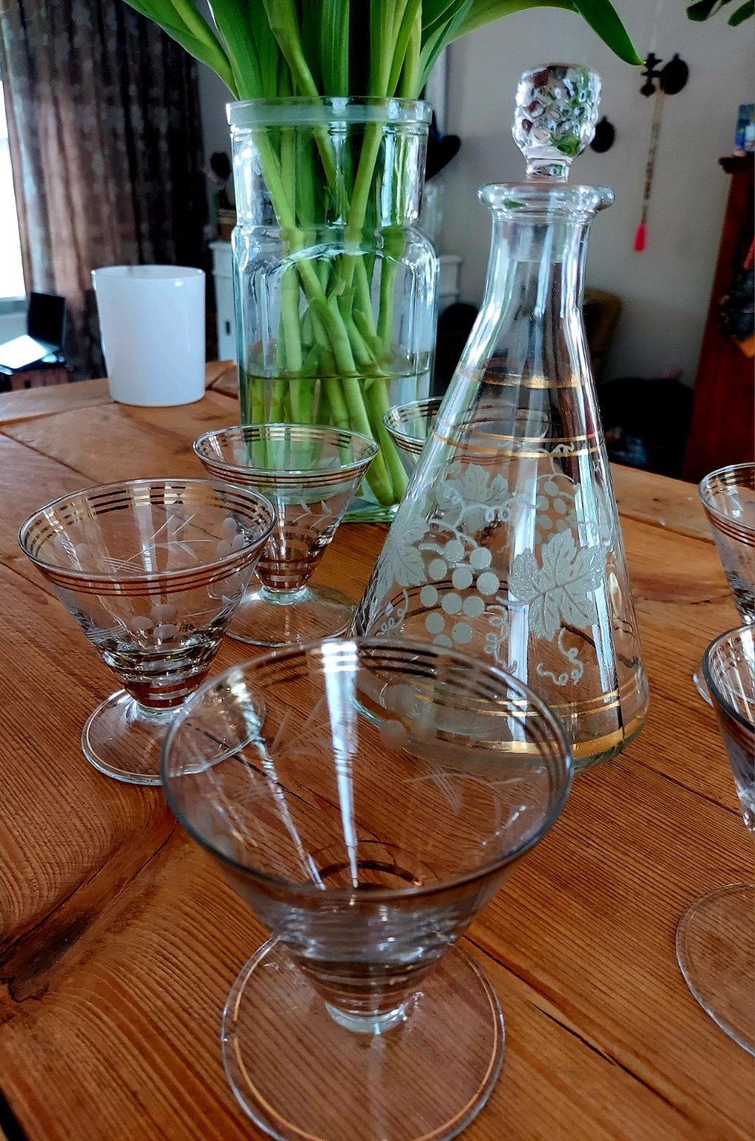 Franse likeur set vintage antiek, Ophalen of Verzenden