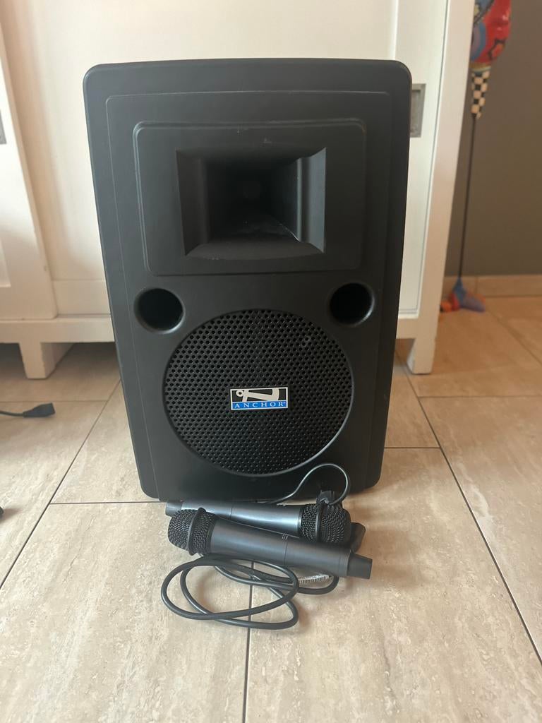Anchor professionele speaker met 2 draadloze microfoons, Gebruikt, Overige typen, 120 watt of meer, Ophalen