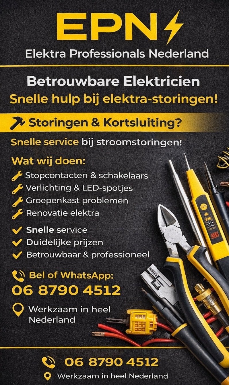 Elektricien beschikbaar, Ophalen of Verzenden