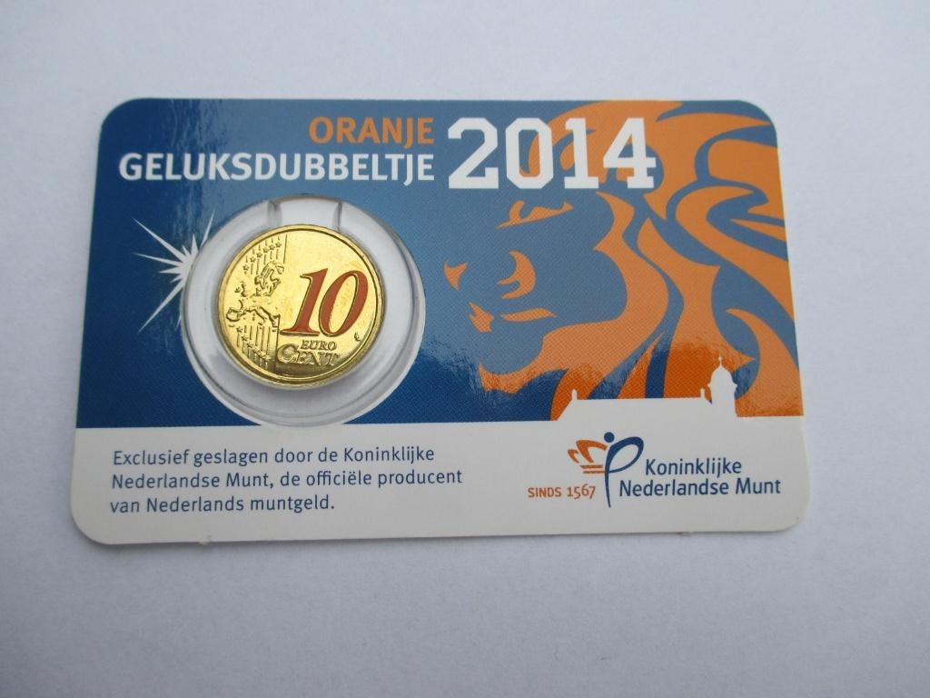 Coincard Geluksdubbeltje 2014, Ophalen of Verzenden, Koningin Beatrix, Euro's, Setje