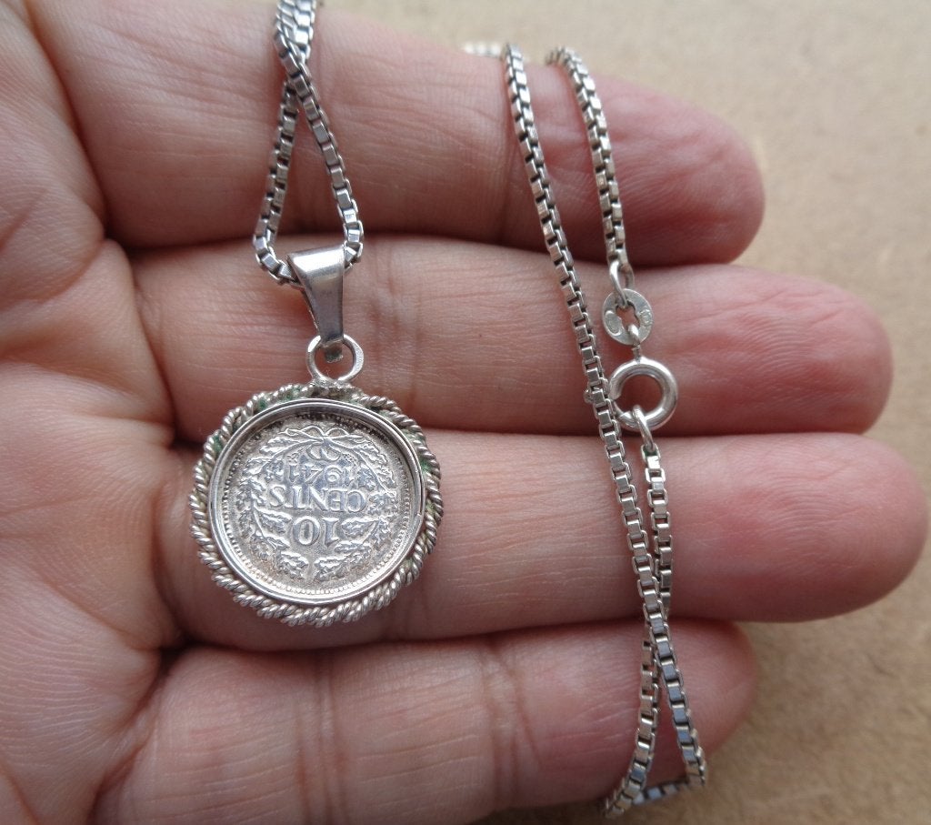 zilveren ketting met Wilhelmina dubbeltje [137], Sieraden, Tassen en Uiterlijk, Antieke sieraden, Verzenden, Zilver, Ketting