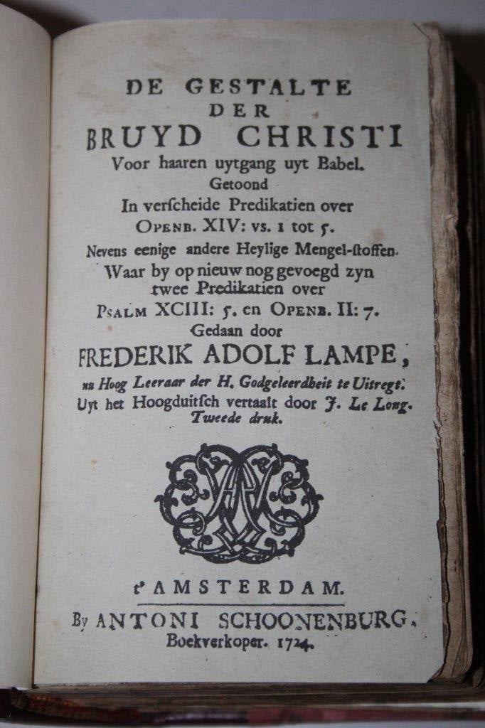 F.A. Lampe - De gestalte der Bruyd Christi (1724), Ophalen of Verzenden