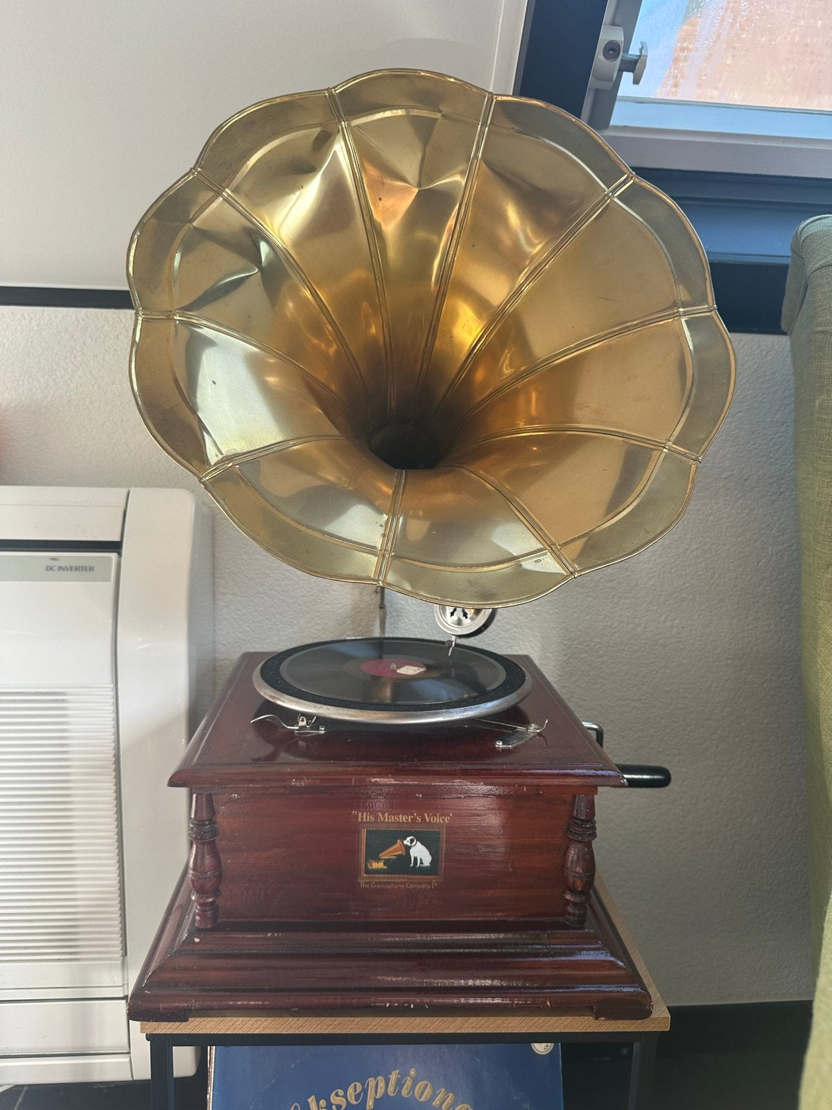 Antieke Grammofoon 'His Master's Voice' met Hoorn, Antiek en Kunst, Ophalen of Verzenden