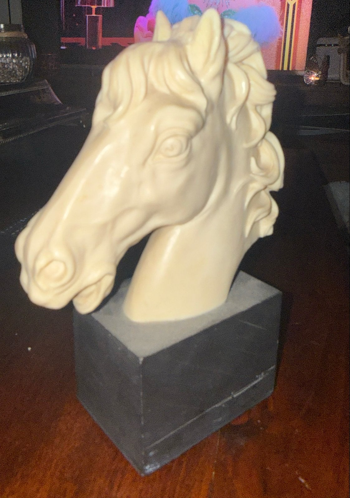 Prachtig paardenhoofd beeld van A. Santini, Ophalen of Verzenden, Zoogdier, Beeld, 20 - 50 cm