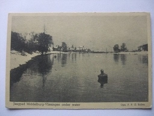 P299 Jaagpad Middelburg Vlissingen onder water, Verzenden, 1940 tot 1960, Ongelopen, Zeeland