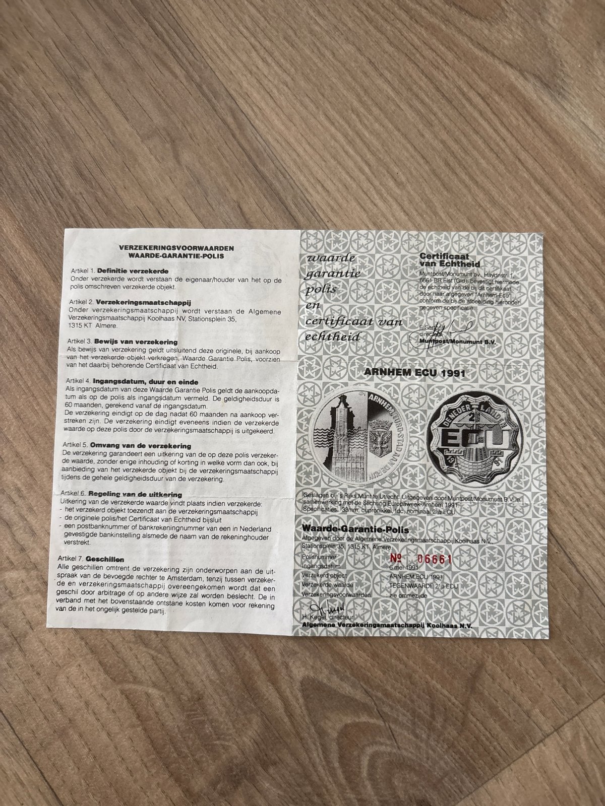 Zeldzame Arnhem ECU 1991 Munt met Certificaat, Ophalen, Koningin Beatrix, Overige waardes, Losse munt
