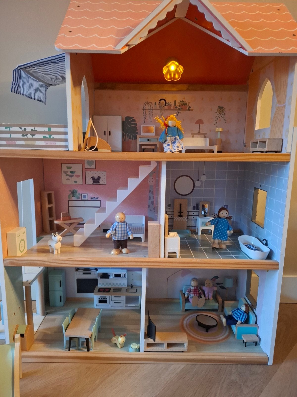 Mini Matters poppenhuis incl. accessoires en poppetjes, Ophalen, Gebruikt, Poppenhuis