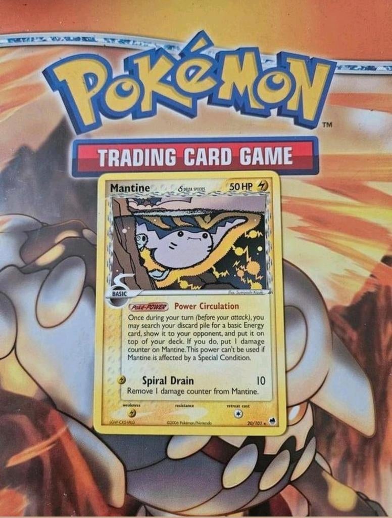 Mantine 20/101 Ex Dragon Frontiers pokemon kaart rare, Ophalen of Verzenden, Gebruikt, Losse kaart