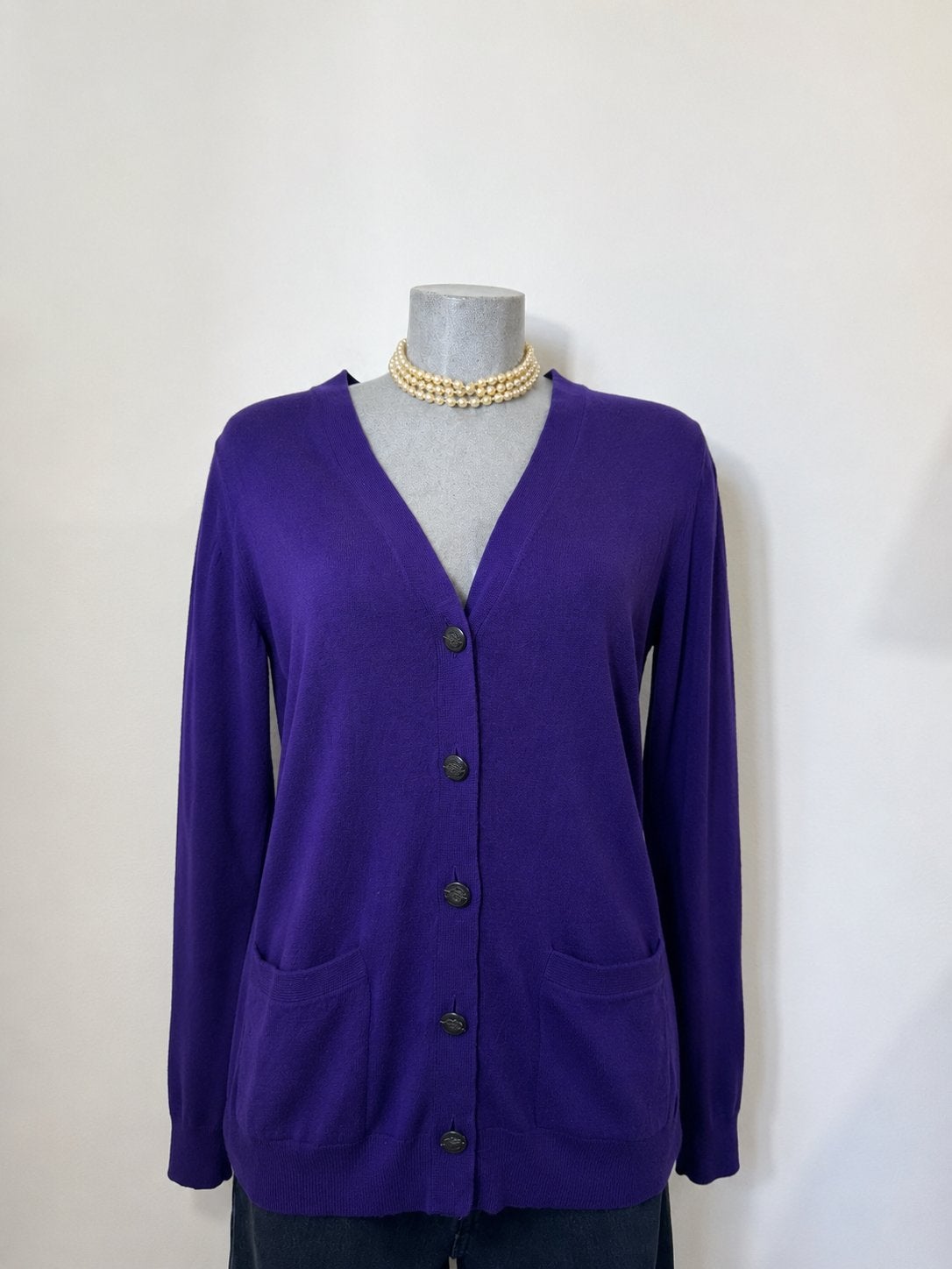 Lauren Ralph Lauren paars vest katoen L, Ophalen of Verzenden, Zo goed als nieuw, Paars