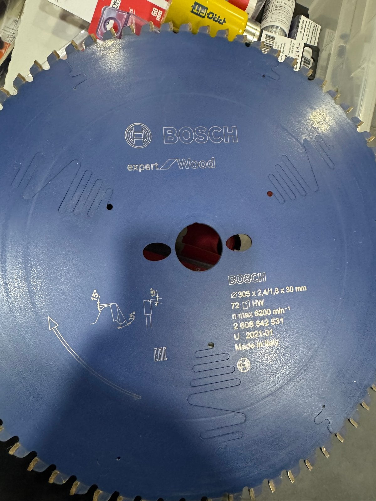 Bosch zaagtafel zaagblad 305 x2,4/1,8x30 72 tanden, Ophalen, Zo goed als nieuw