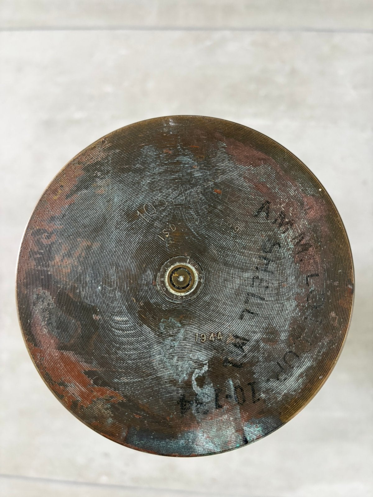 Originele US WW2 Messing Huls 105mm Houwitser M14 1944, Verzamelen, Ophalen of Verzenden, Hulzen of Bodemvondsten