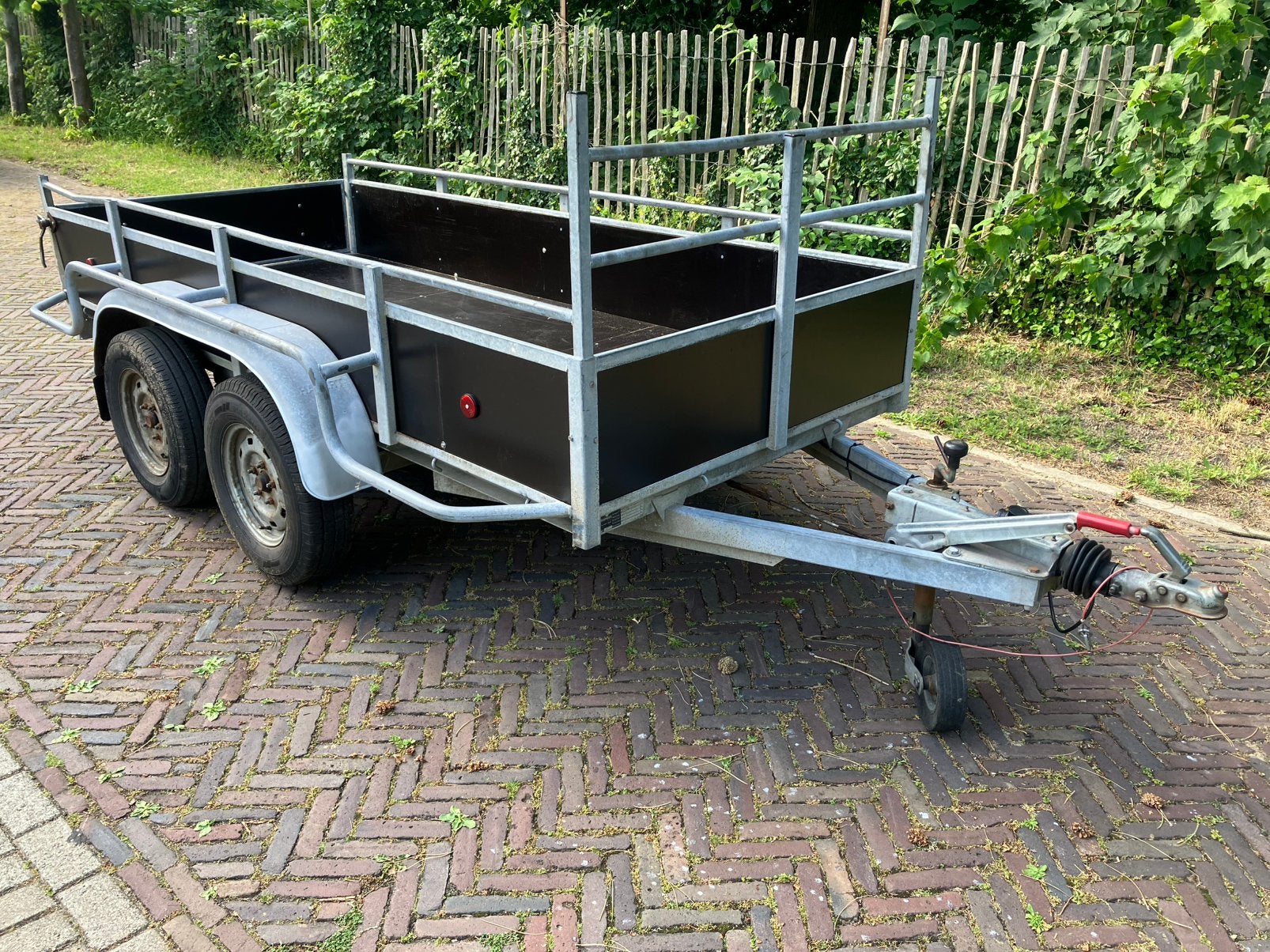 Aanhanger 2000 kg aanhangwagen trailer 130x300 tandemasser, Auto diversen, Ophalen, Gebruikt