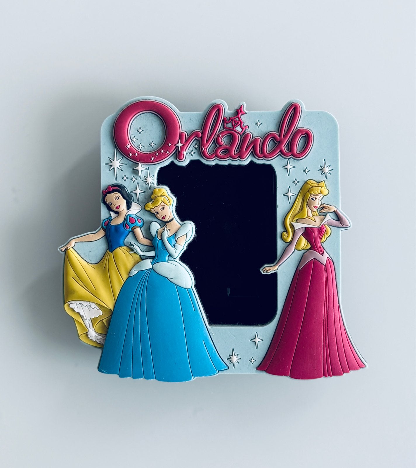 Disney Orlando magneet fotohouder, Verzamelen, Disney, Ophalen, Sneeuwwitje of Doornroosje, Gebruikt, Overige typen