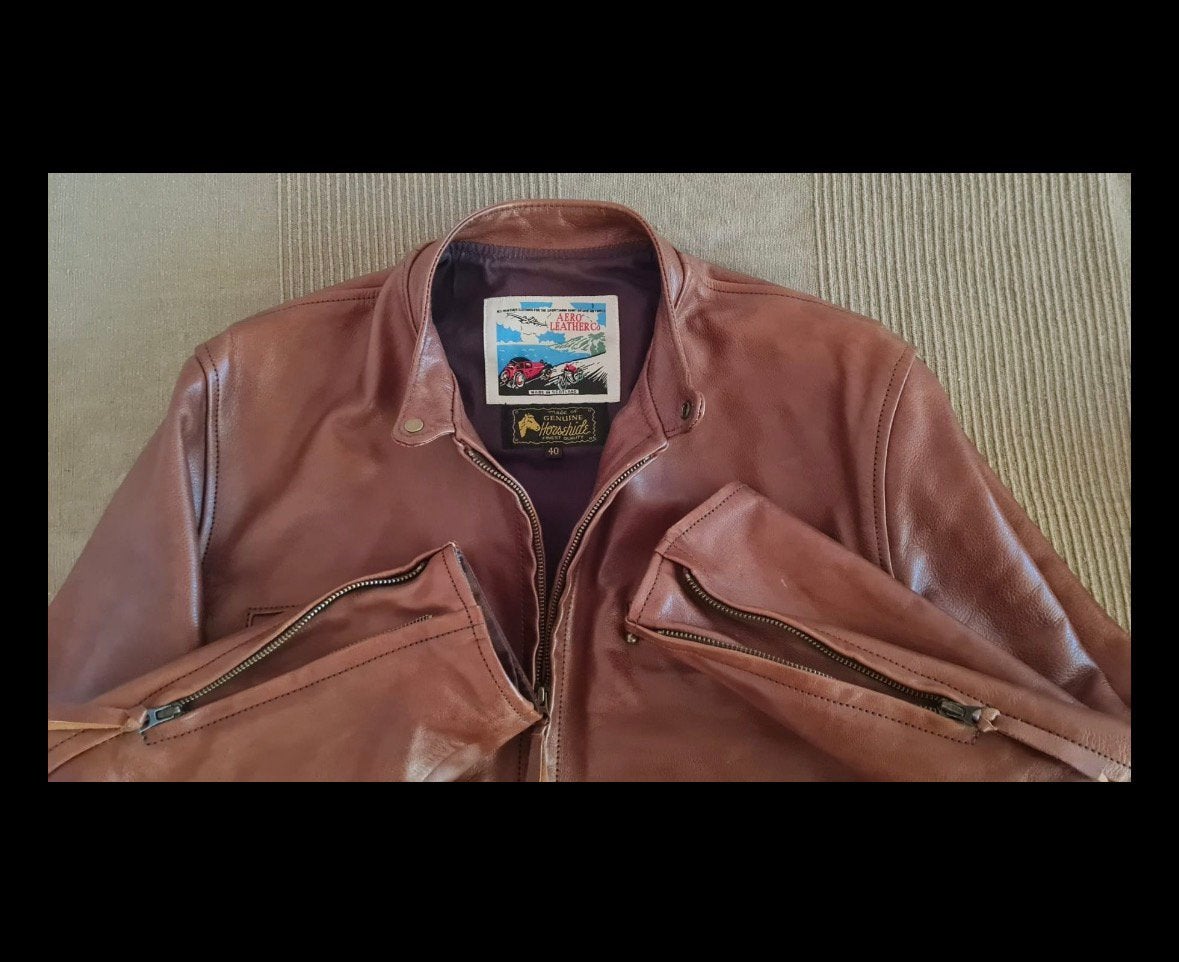 Aero Leathers model Café Racer, maat 40 in Horse Hide, Ophalen of Verzenden, Tweedehands, Heren, Jas | leer