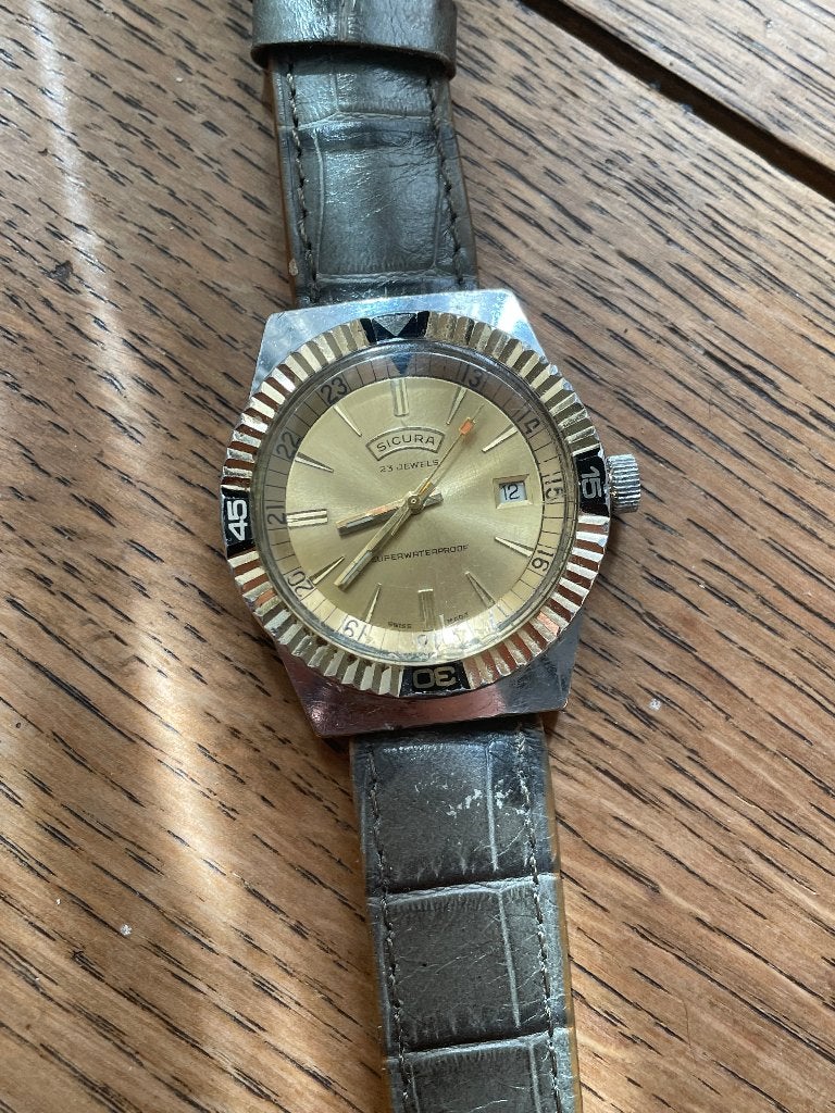Sicura by Breitling Diver 23 Jewels – vintage, Staal, Polshorloge, 1960 of later, Ophalen