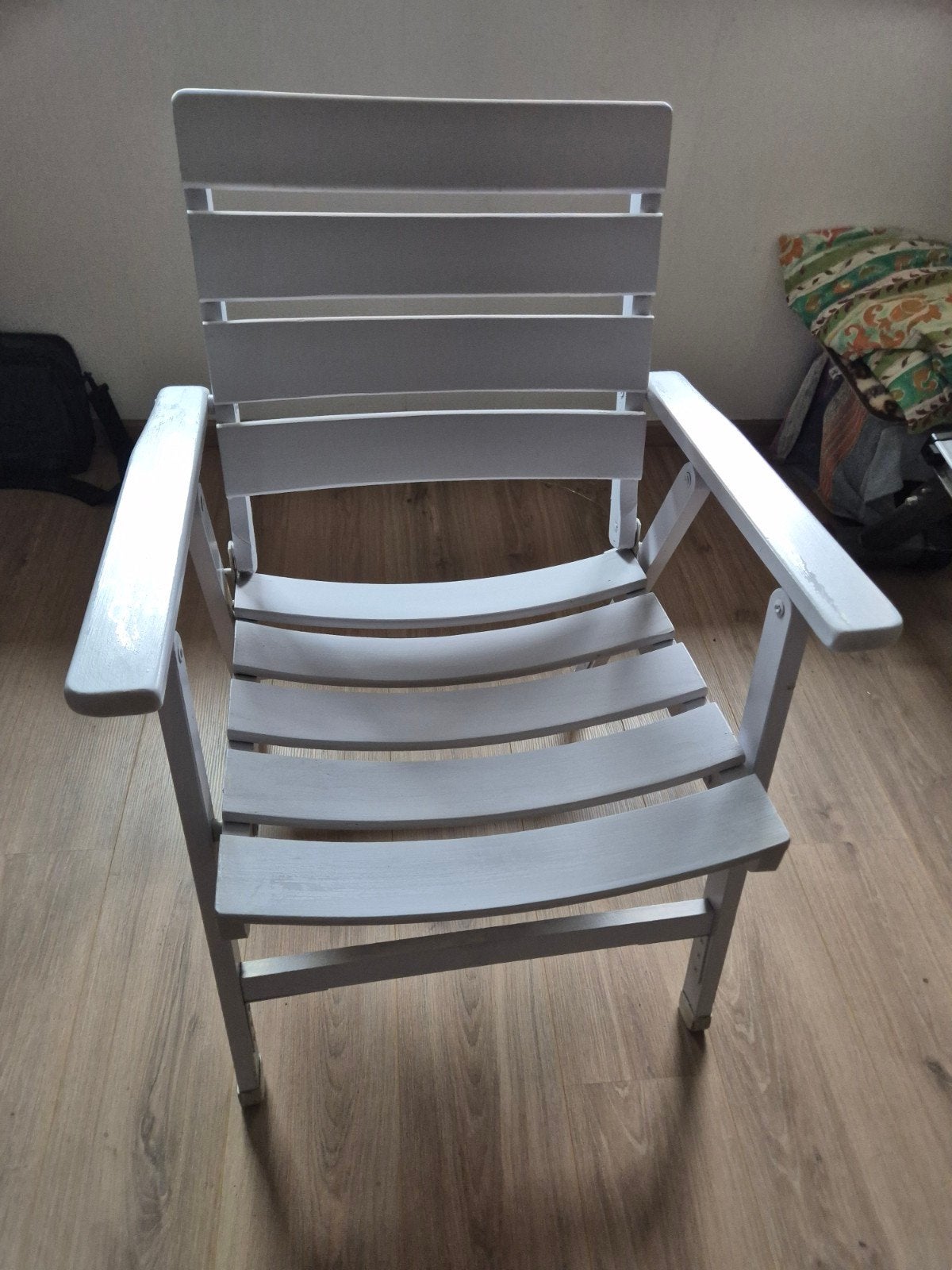 4 zware houten tuinstoelen - degelijk en in prima staat, Ophalen, Gebruikt, Hout, Inklapbaar