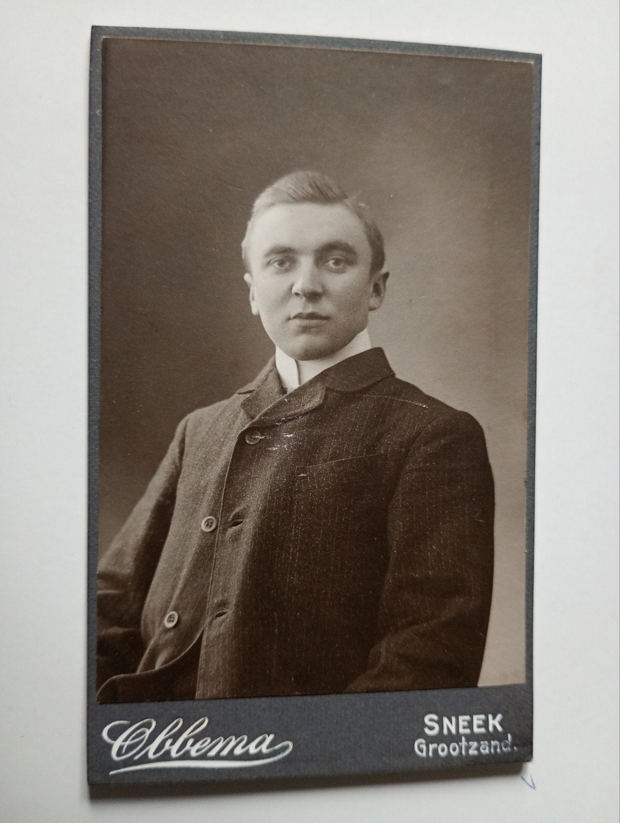 CDV Sneek Man, Verzamelen, Gebruikt, Foto, Klederdracht, Ophalen of Verzenden