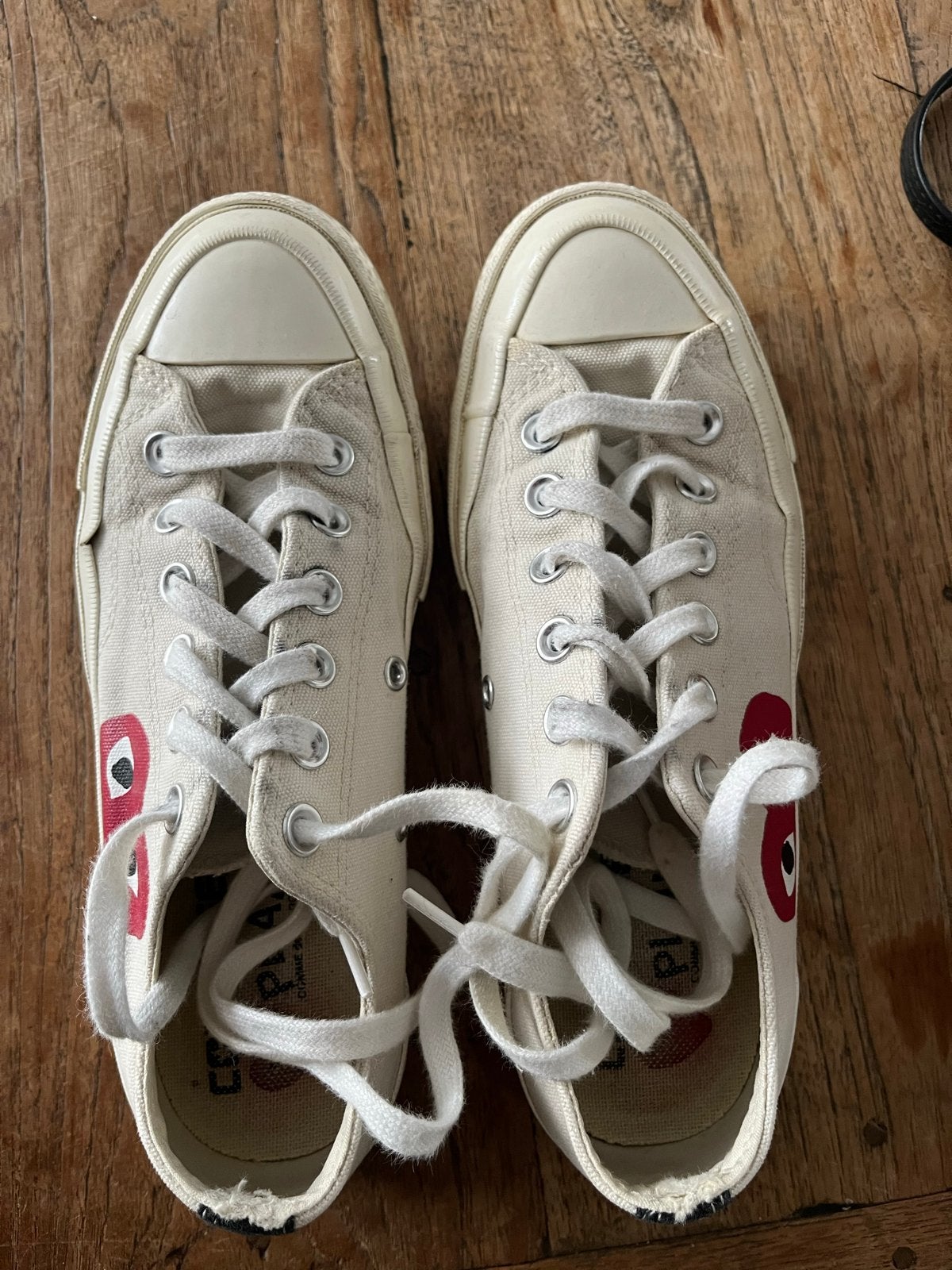 Converse x Comme des Garçons Play Sneakers, Ophalen of Verzenden, Gedragen, Beige, Sneakers of Gympen