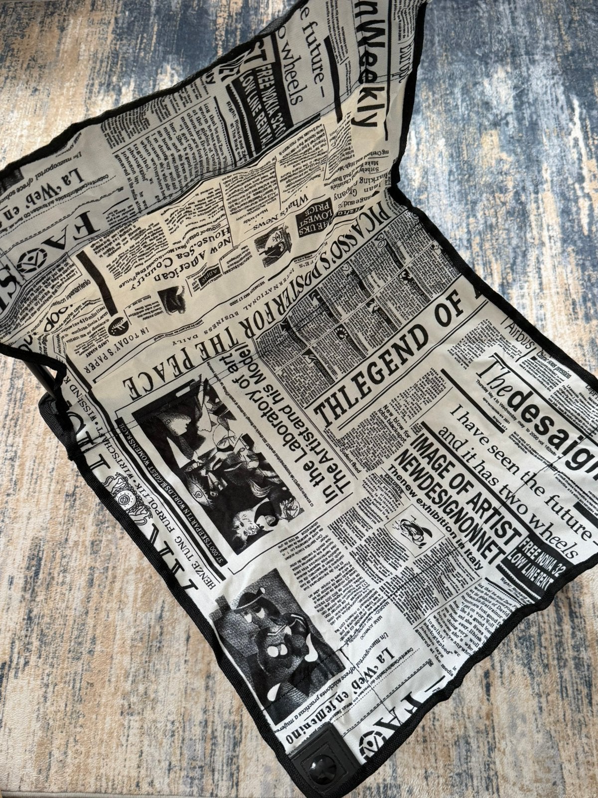 Foldable Camping Chair with Carry Bag | Black & White, Ophalen of Verzenden, Zo goed als nieuw